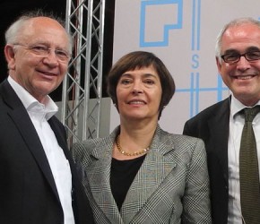 Peter Götz, Oda Scheibelhuber (BMVBS) und Prof. Michael Braum (Vorstandsvorsitzender der Bundesstiftung Baukultur).